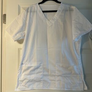 White V-Neck Medical Scrub Top